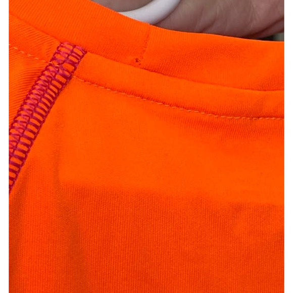 NWT Reebok PlayDry Neon Orange Active Top Sparkle Logo Small 7/8 FLAW - Picture 9 of 9
